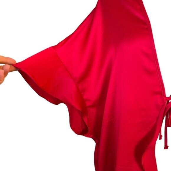 Victoria's Secret Red Valentine Love ROBE One Size Ties Heart Lingere - Picture 4 of 10